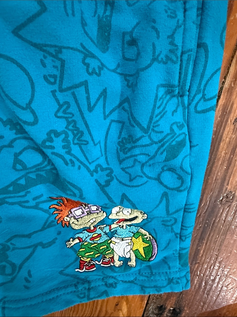 Nickelodeon Bright Blue Rugrats Cartoon Short Pajama Set size medium - Picture 5 of 8